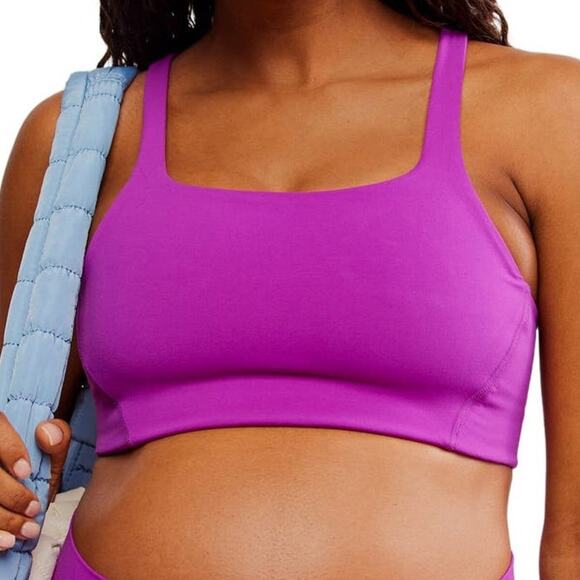 FP Movement x Hatch NWT Pink Fluorescent Berry Square Neck Maternity Sports Bra - Picture 2 of 9